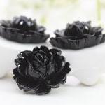 Black Rose Resin Cabochons..