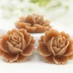 Brown Rose Resin Cabochons..
