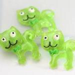 Green Cats Resin Cabochons 4..
