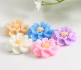 Flower Resin Cabochons Mix Pack 10pc